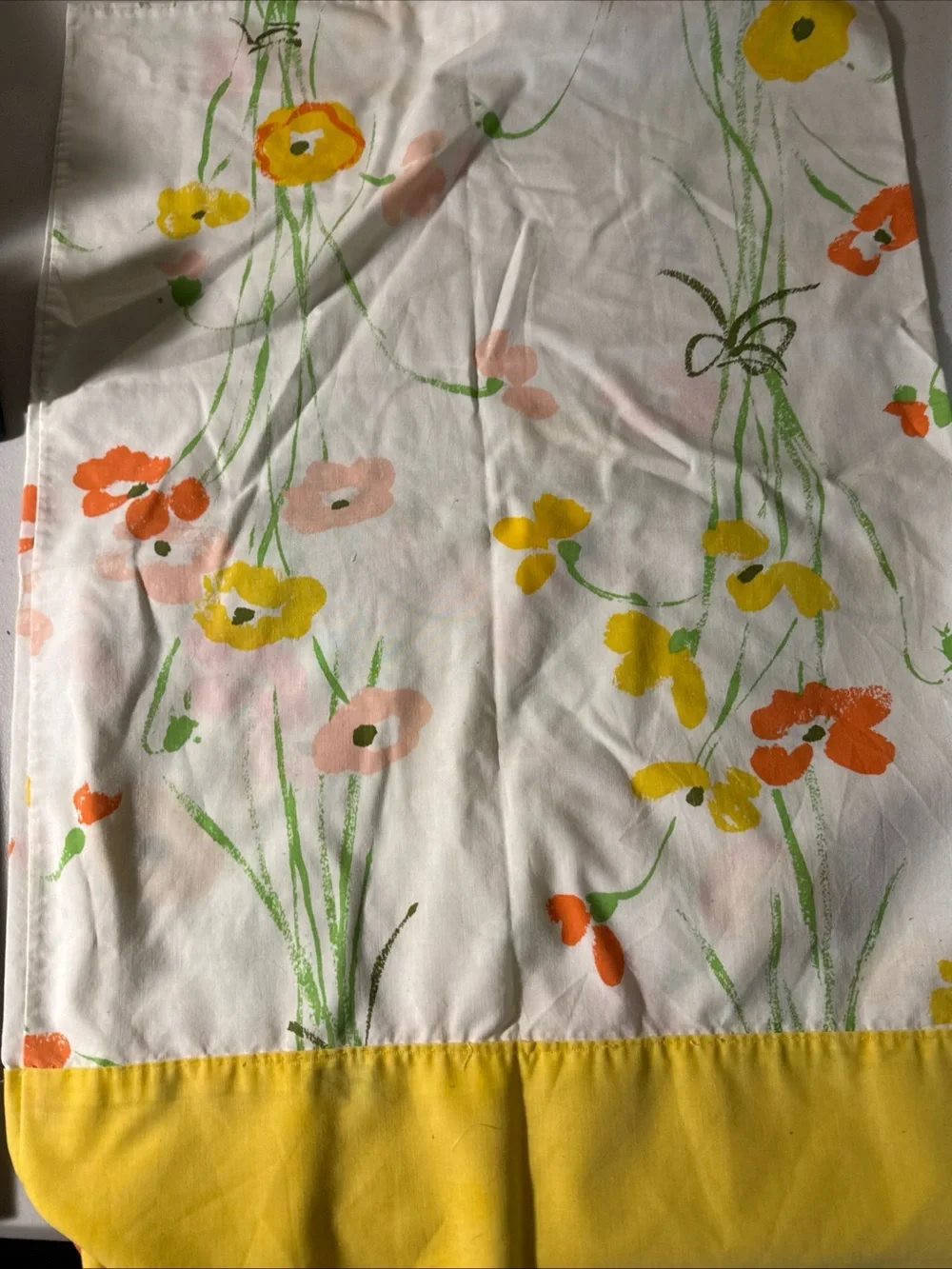 Vtg standard floral set of 2 Yellow Floral Stripe Decorative Pillow Cover